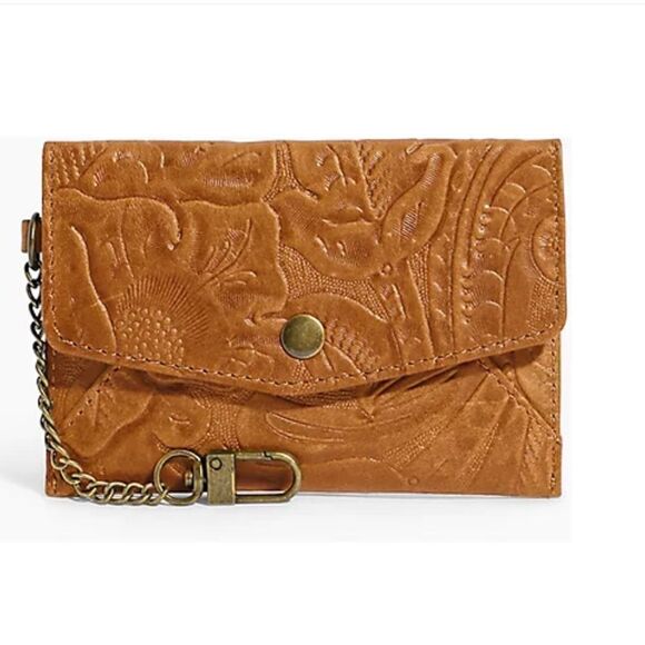 American Leather Co. Monica Coin Purse in Cafe Latte Tooled NWT - Picture 1 of 7